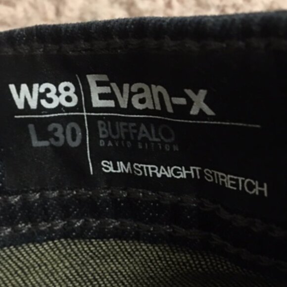 Men's Buffalo David Bitton  Dark Denim Jeans  NWT  Size 38 x 30  Slim Straight - Picture 2 of 13